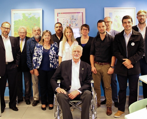 Miembros de la F.A.A.G. con representantes de la Embajada alemana, el Goethe-Institut y el DAAD en una jornada de trabajo en marzo de 2019.